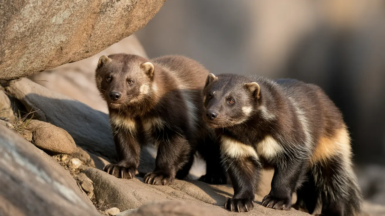 A wolverine in its natural high alpine habitat in Colorado mountains